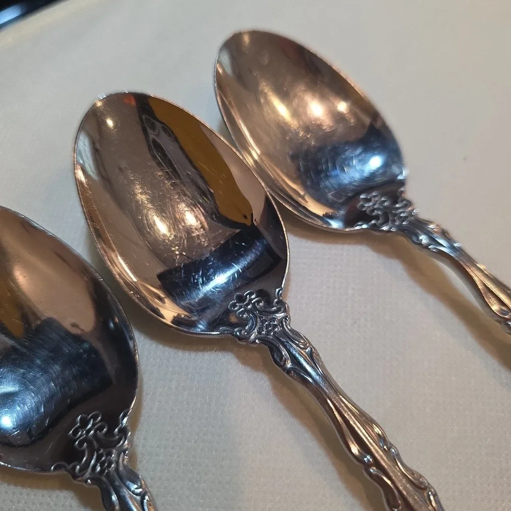 Vintage Oneida Michelangelo Stainless Steel Dinner Spoon Set Of 4